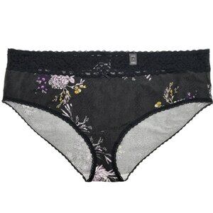 Torrid Curve Panty Size 5X Mid Rise Hipster Lace Trim Black Snakeskin Floral